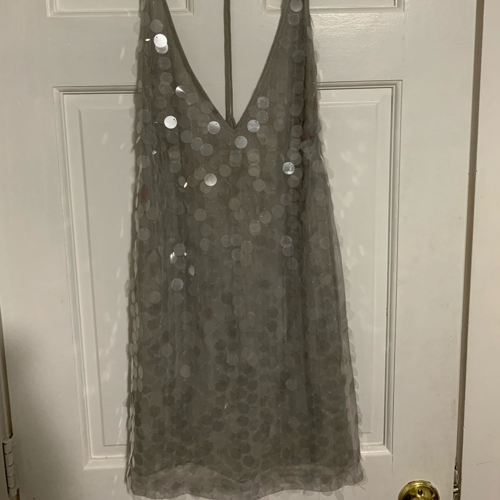 Sequin tank open back dress